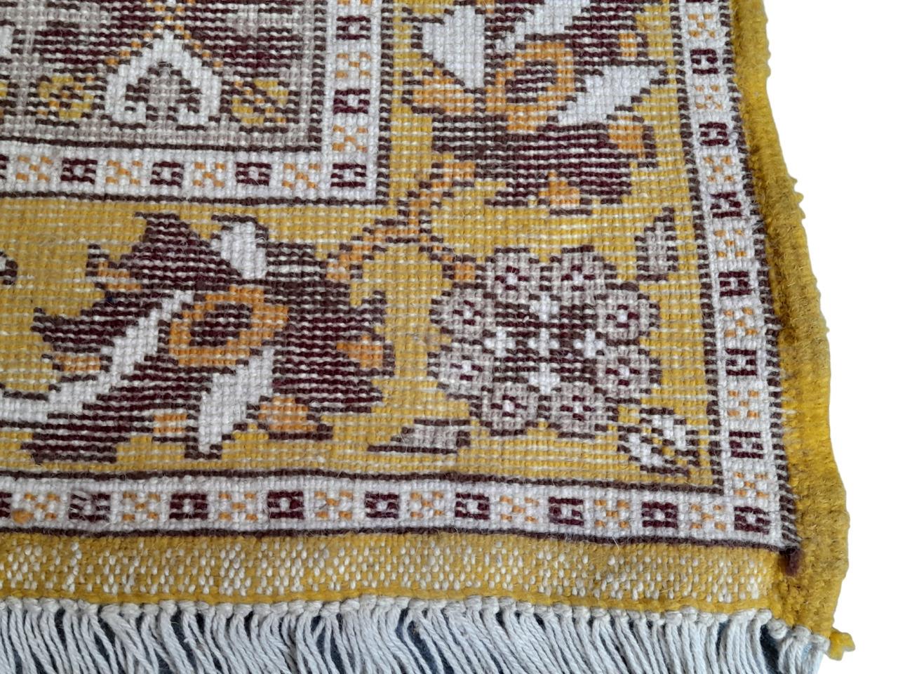 LM (Liselotte Malmsten) hand-knotted ochre-colored rug In Good Condition For Sale In Firenze, FI