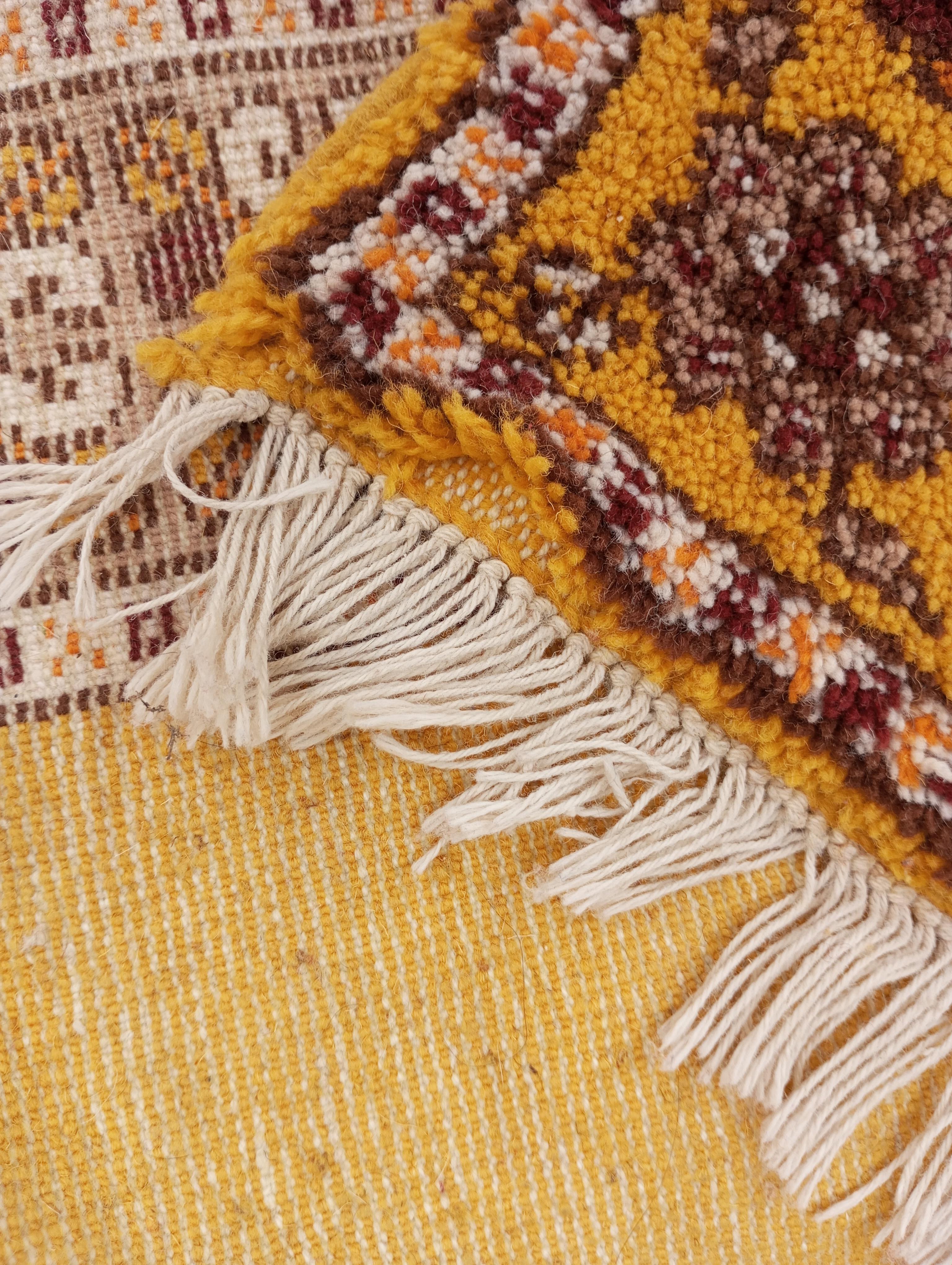 LM (Liselotte Malmsten) hand-knotted ochre-colored rug For Sale 1