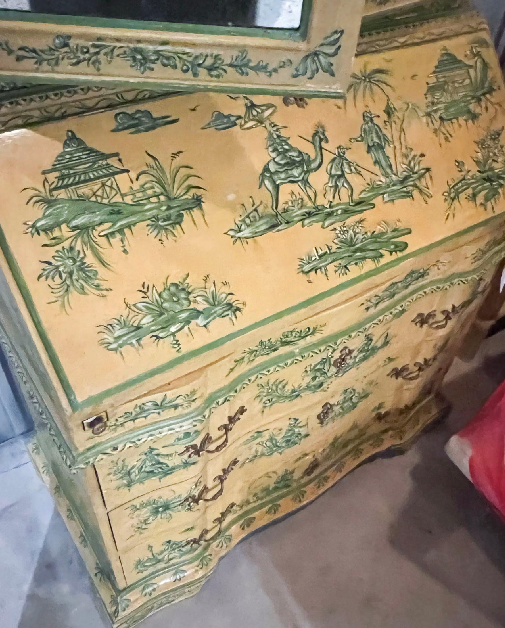 Lo Studiolo di Ponziani Florentine Chinoiserie HandPainted Sekretär Schreibtisch Italien im Angebot 7