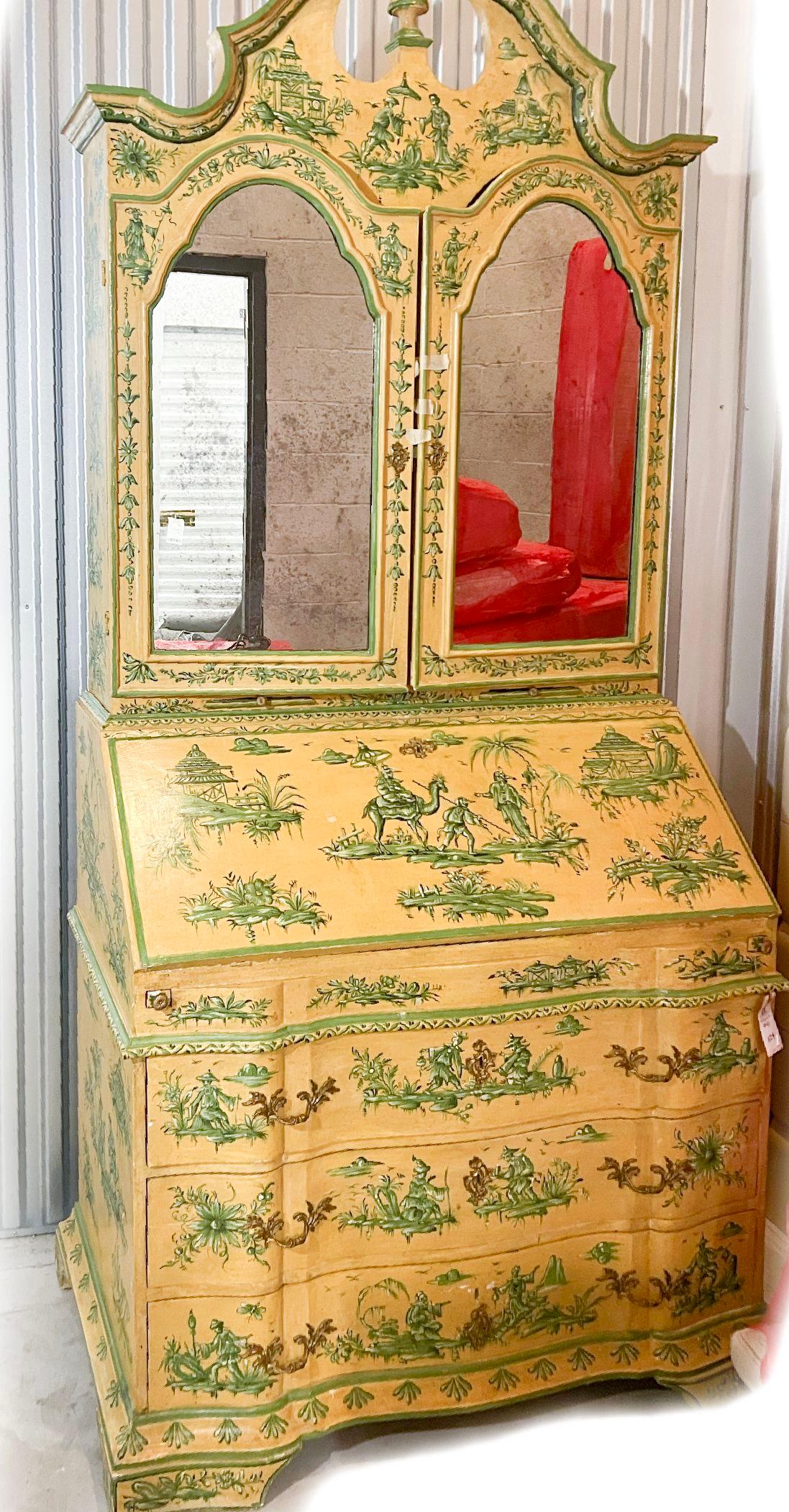 Lo Studiolo di Ponziani Florentine Chinoiserie HandPainted Secretary Desk Italy 5