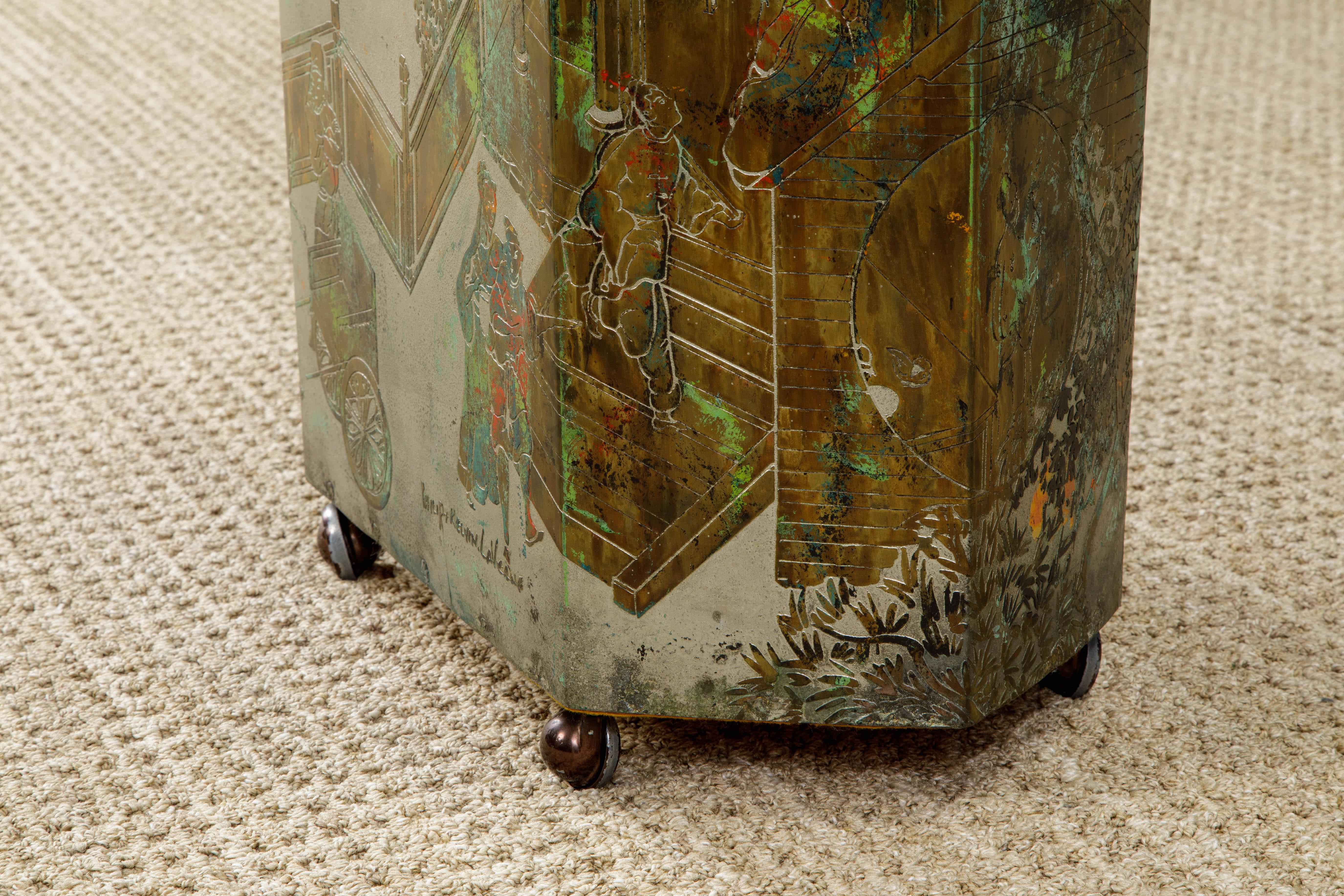 'Lo Ta' Bronze Side Table by Philip and Kelvin LaVerne, c 1965, Double Signed 5