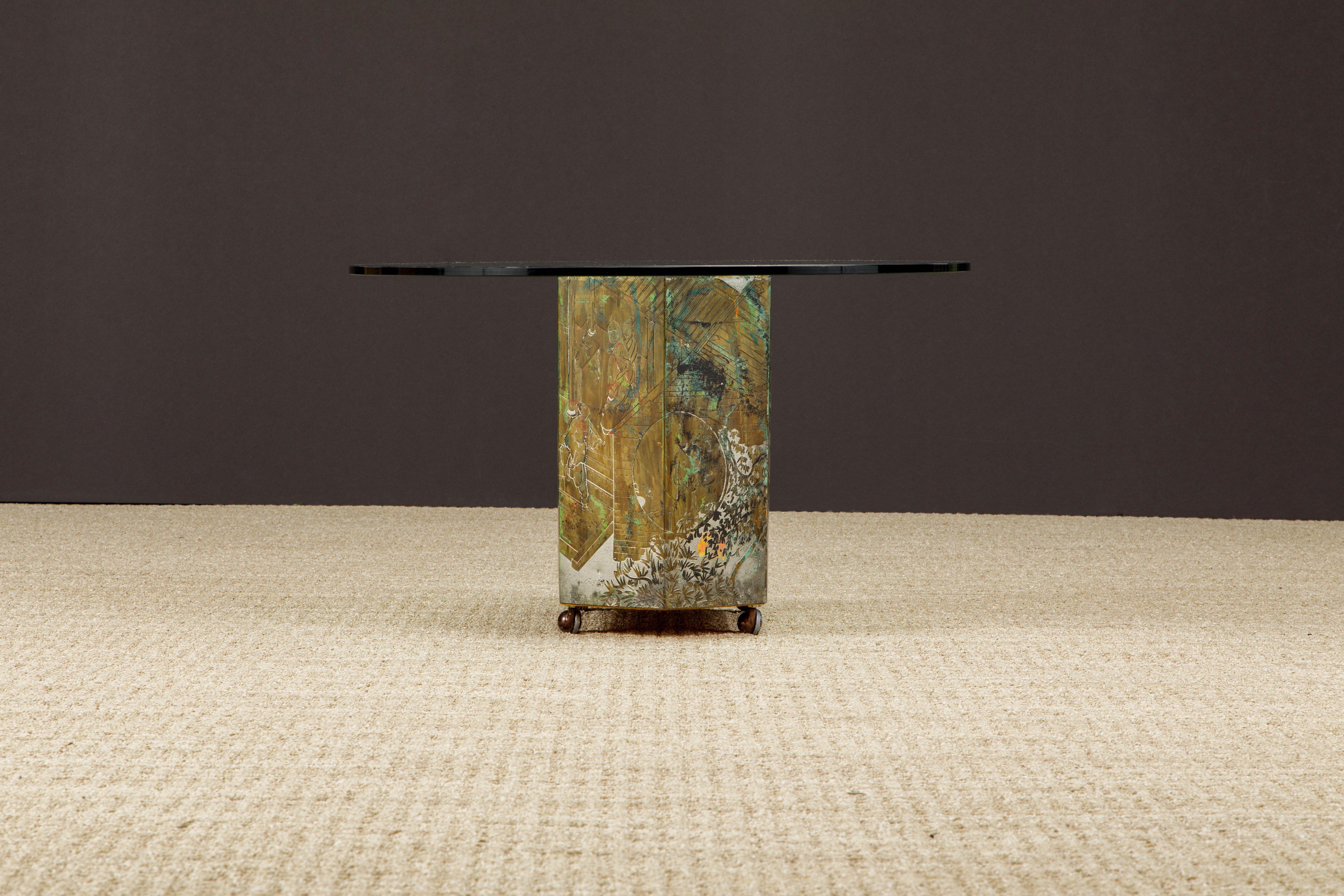 'Lo Ta' Bronze Side Table by Philip and Kelvin LaVerne, c 1965, Double Signed 7