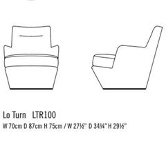 Lo Turn Brown Leather Swivel Armchair, by Niels Bendtsen from Bensen