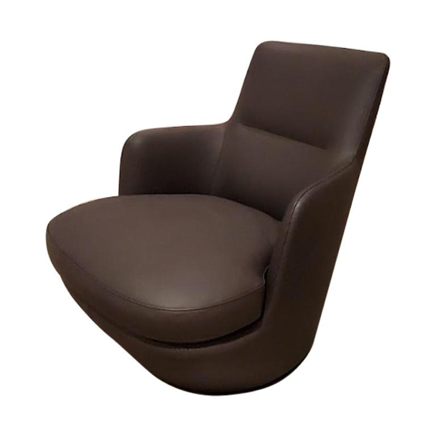 Lo Turn Brown Leather Swivel Armchair, by Niels Bendtsen from Bensen For  Sale at 1stDibs
