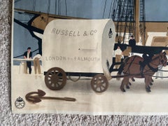 Carga del correo transatlántico en Falmouth 1833, cartel de la GPO 1934, H S Williamson