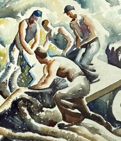 "Loading the Wagon", important collaborateur de Thomas Hart Benton