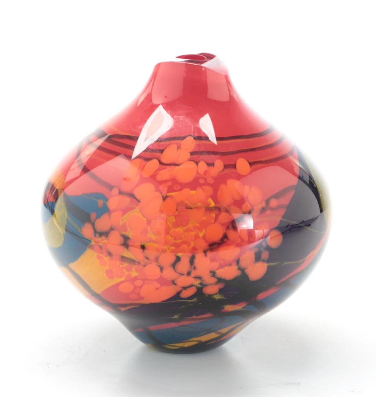 Mid-Century Modern loan Nemtoi (romain, né en 1964), vase et vitrine en verre d'art soufflé à la main en vente