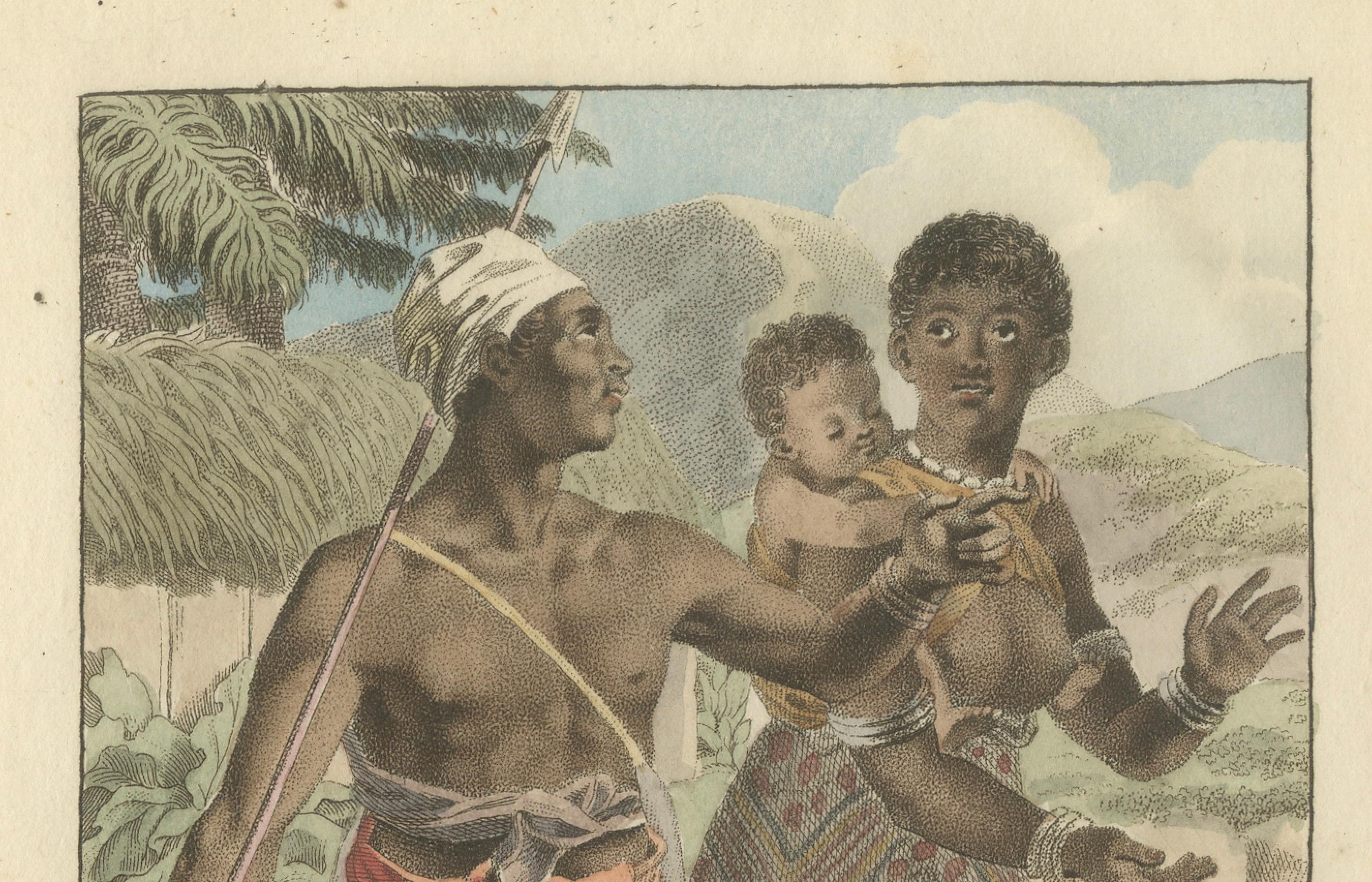 Loangers, Central Africa – Antique Hand-Colored Ethnographic Engraving (c.1810)