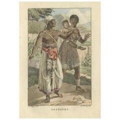Loangers, Central Africa – Antique Hand-Colored Ethnographic Engraving (c.1810)