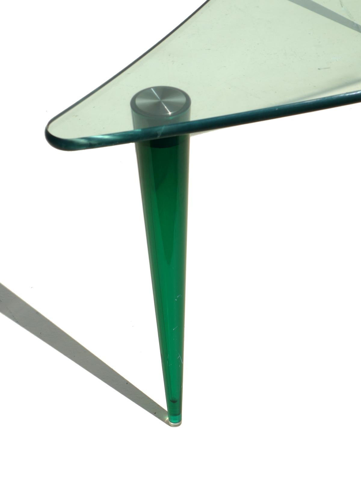 Green polycarbonate and crystal top.