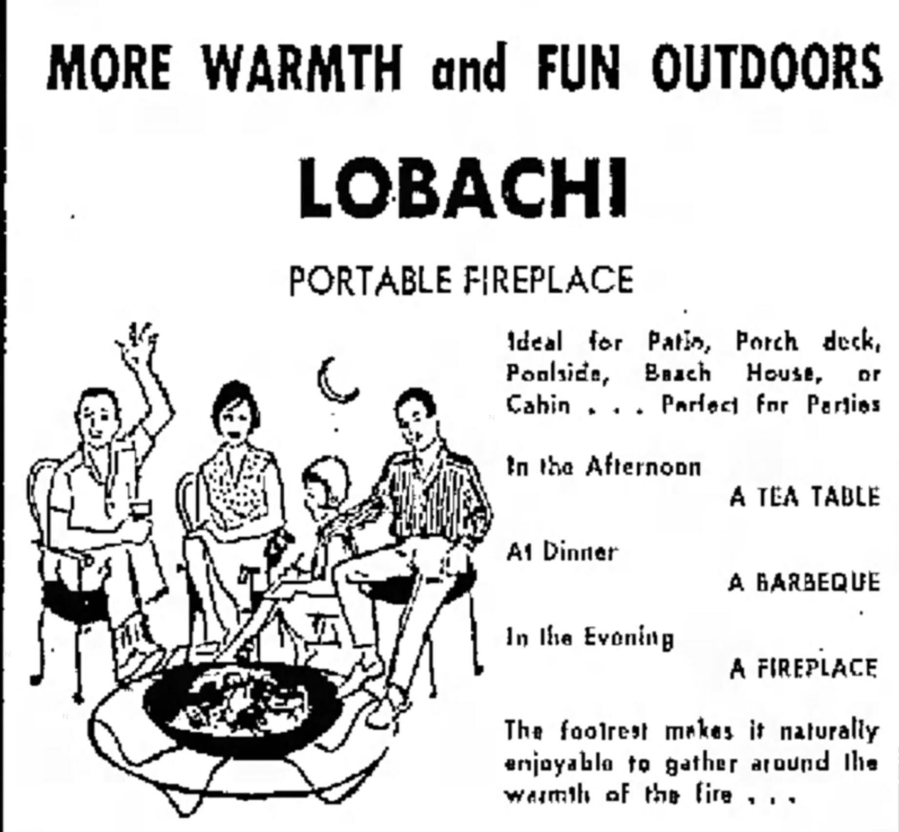 Lobachi Fire Pit 1950s In Good Condition For Sale In San Diego, CA