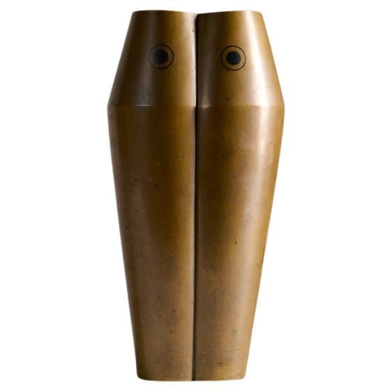 Lobed Art Deco Vase in Gilt Bronze, Japan, 1930s For Sale