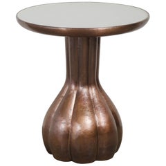 Lobed Le Verre Table - Cream Lacquer and Copper by Robert Kuo, Limited Edition