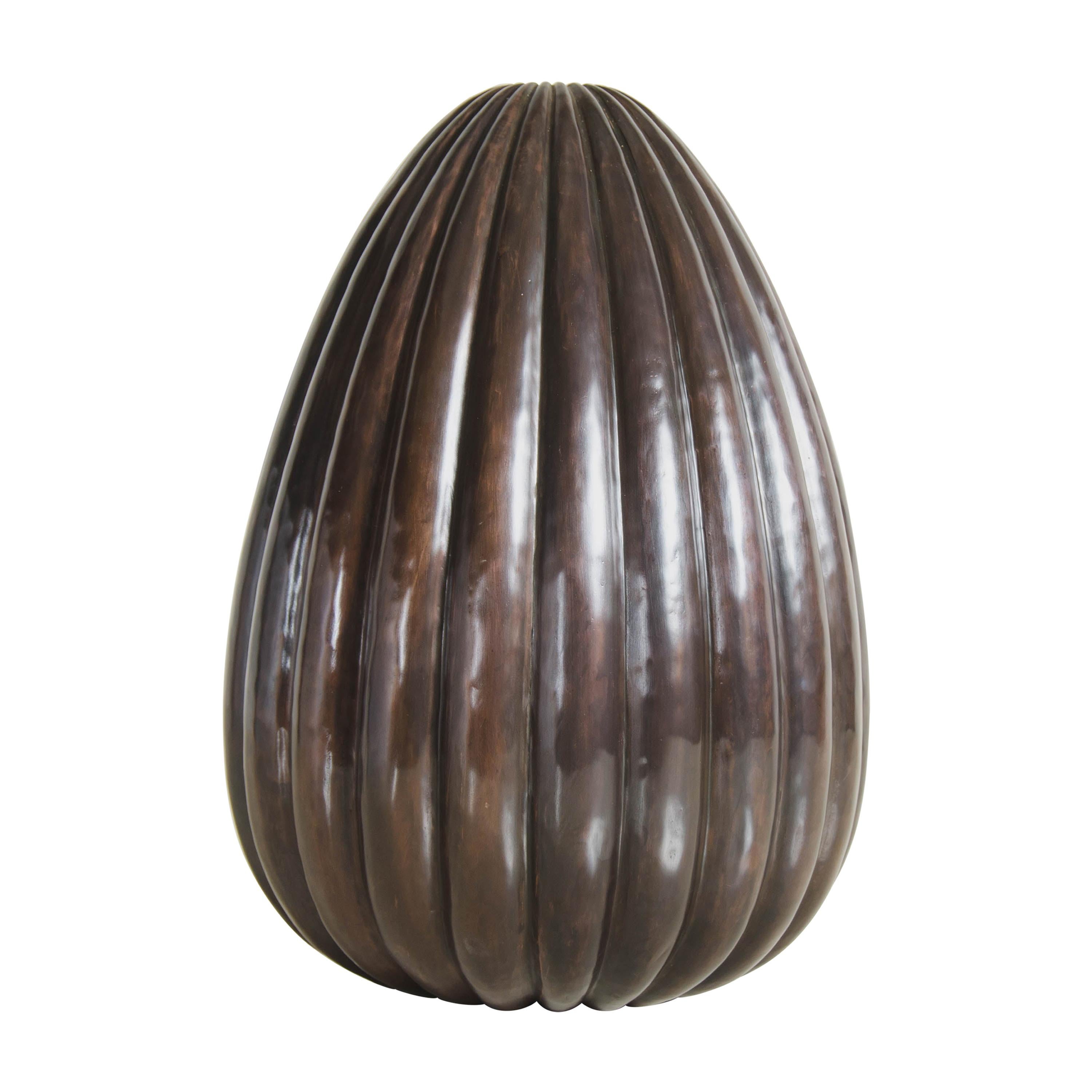 Lobed Vase in Antique Copper by Robert Kuo, Limited Edition For Sale