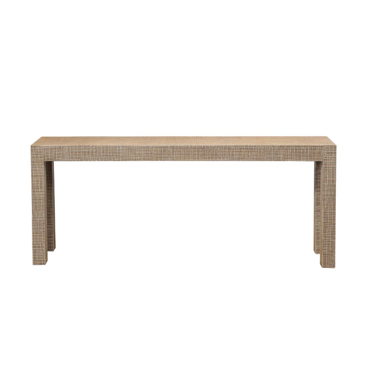 Moderne Table console personnalisée Lobel Originals en lin laqué 2 tons, fabriquée sur commande en vente