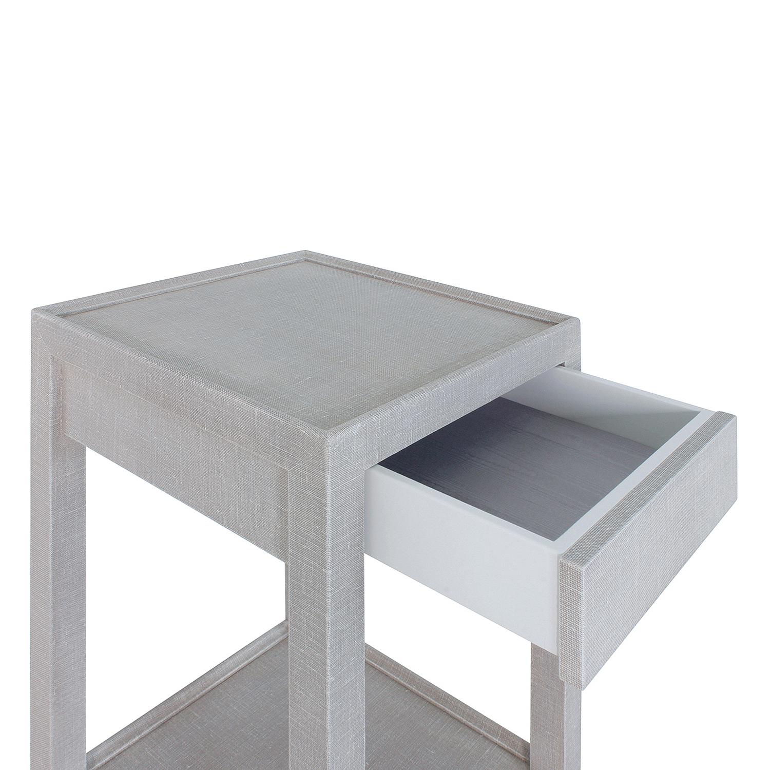 Hand-Crafted Lobel Originals Pair of Raised Edge Bedside Tables, Custom/Made to Order For Sale