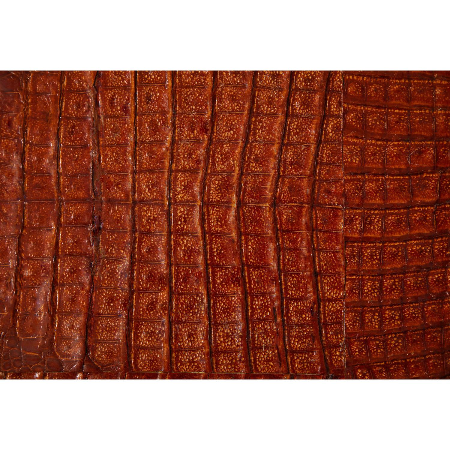 XXIe siècle et contemporain Plateau rectangulaire Lobel Originals en alligator orange brûlé et python gris, neuf en vente