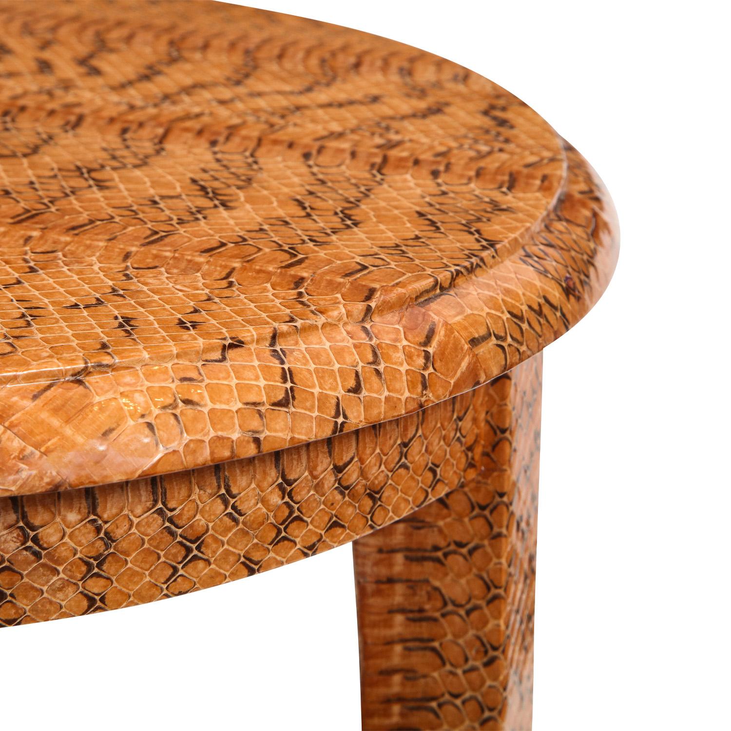 American Lobel Originals Side Table in Snakeskin 2021 'Signed' For Sale