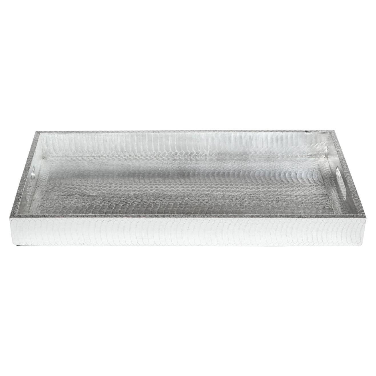 Lobel Originals Tray in Silver Python - New For Sale