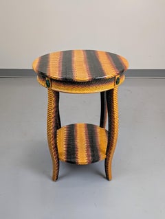 Lobel Originals Two Tier Table in Python with Stone Medallions
