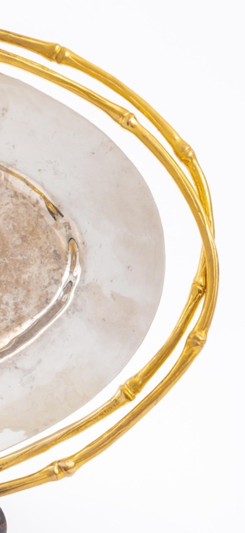 L'Objet Modern Oval Tray Gilded Border In Good Condition For Sale In New York, NY