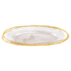 L'Objet Modern Oval Tray Gilded Border