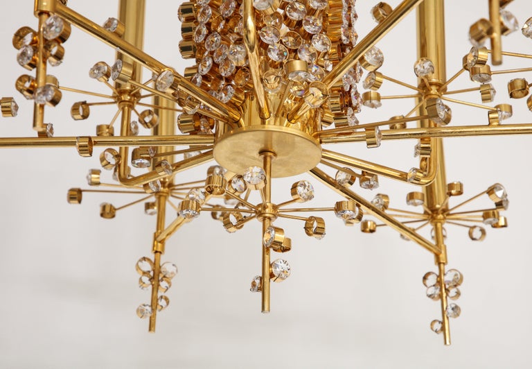 Lobmeyr Circular Brass and Crystal Nine Light Chandelier by Hans Harald ...