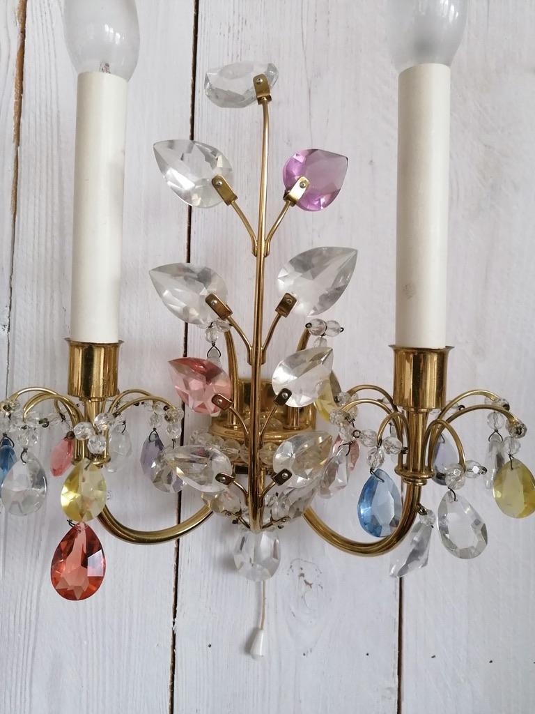 Lobmeyr Floral Wall Sconces by Oswald Haerdtl In Good Condition For Sale In Vienna, AT