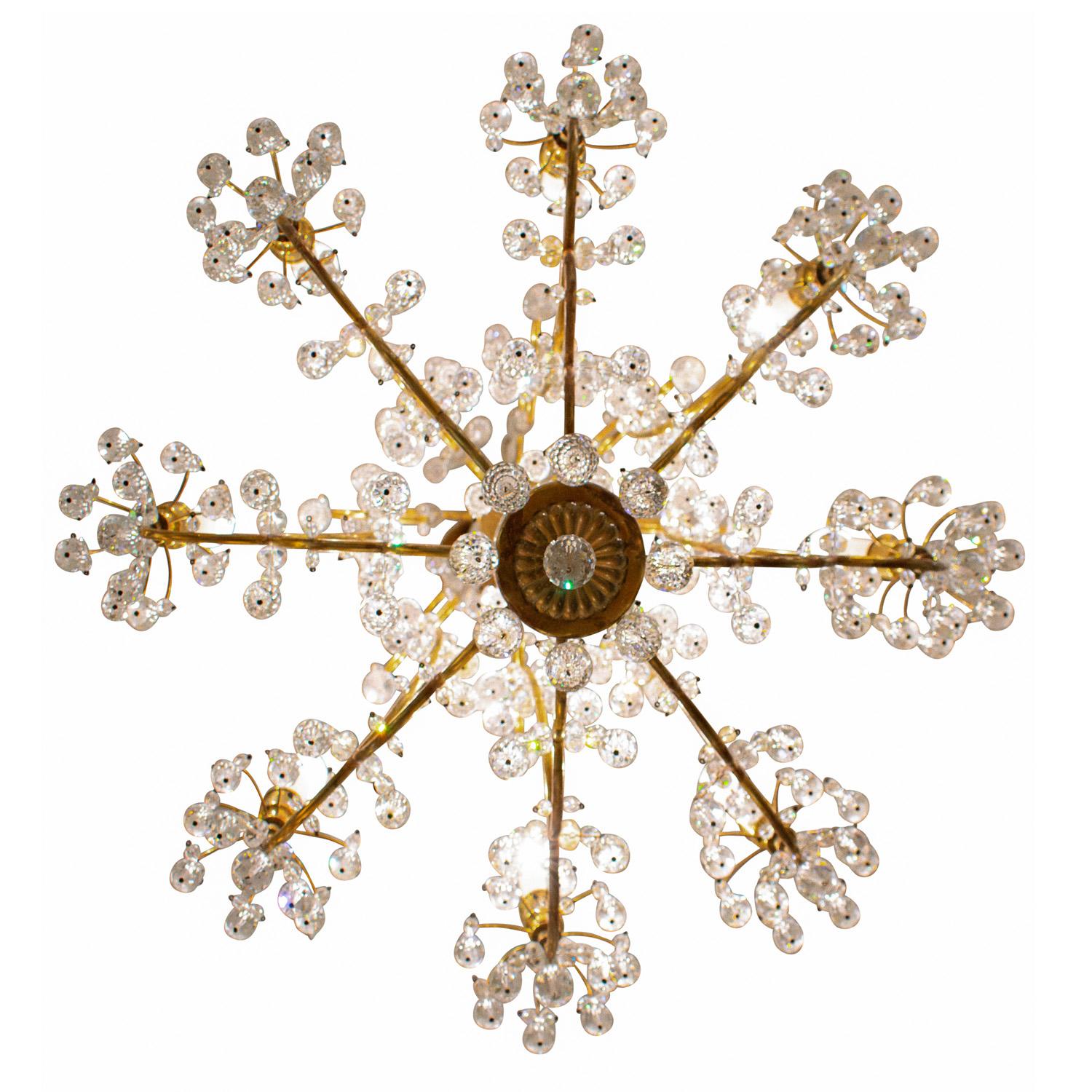 Austrian Lobmeyr Rare and Stunning Chandelier with Crystals 1959 For Sale