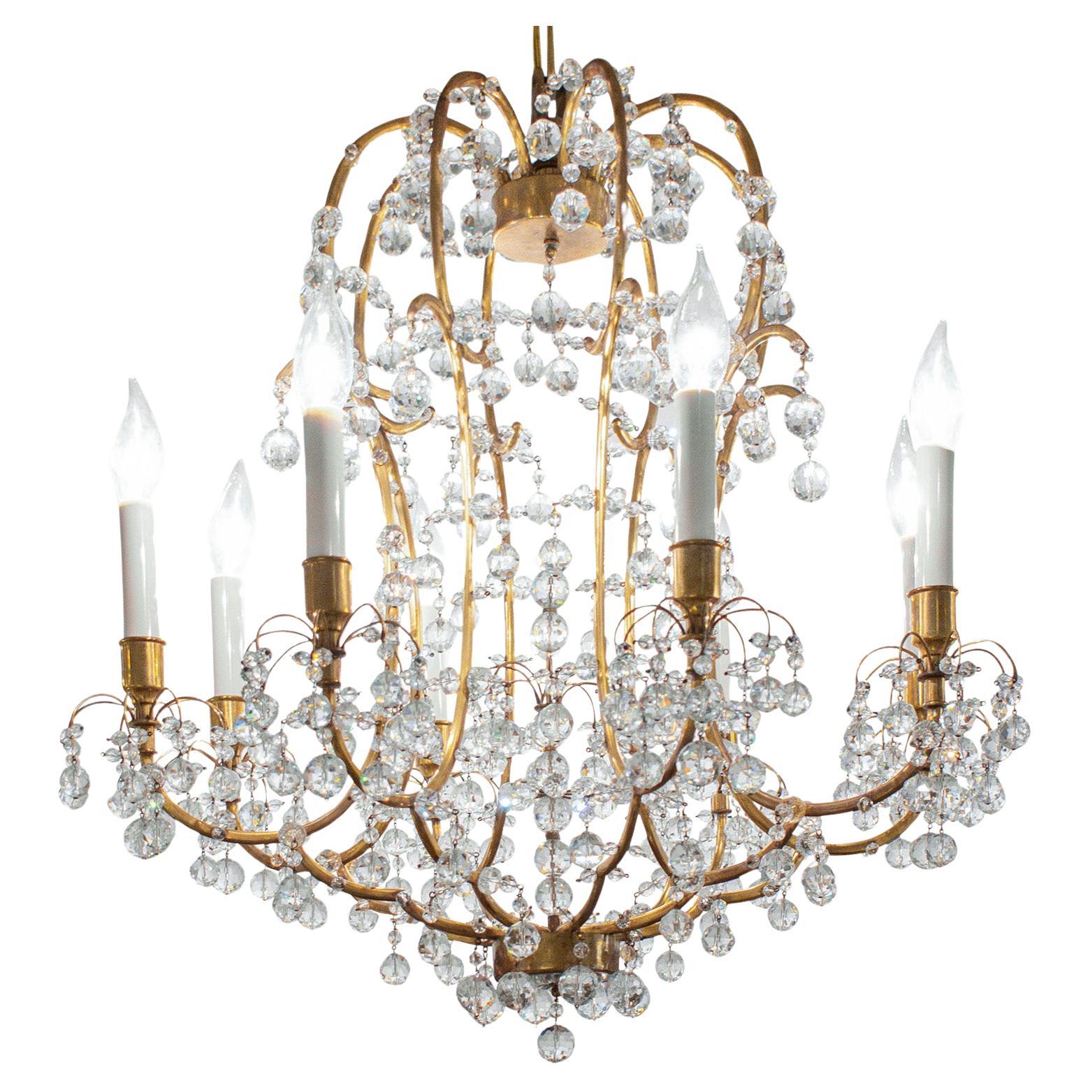Lobmeyr Rare and Stunning Chandelier with Crystals 1959 For Sale