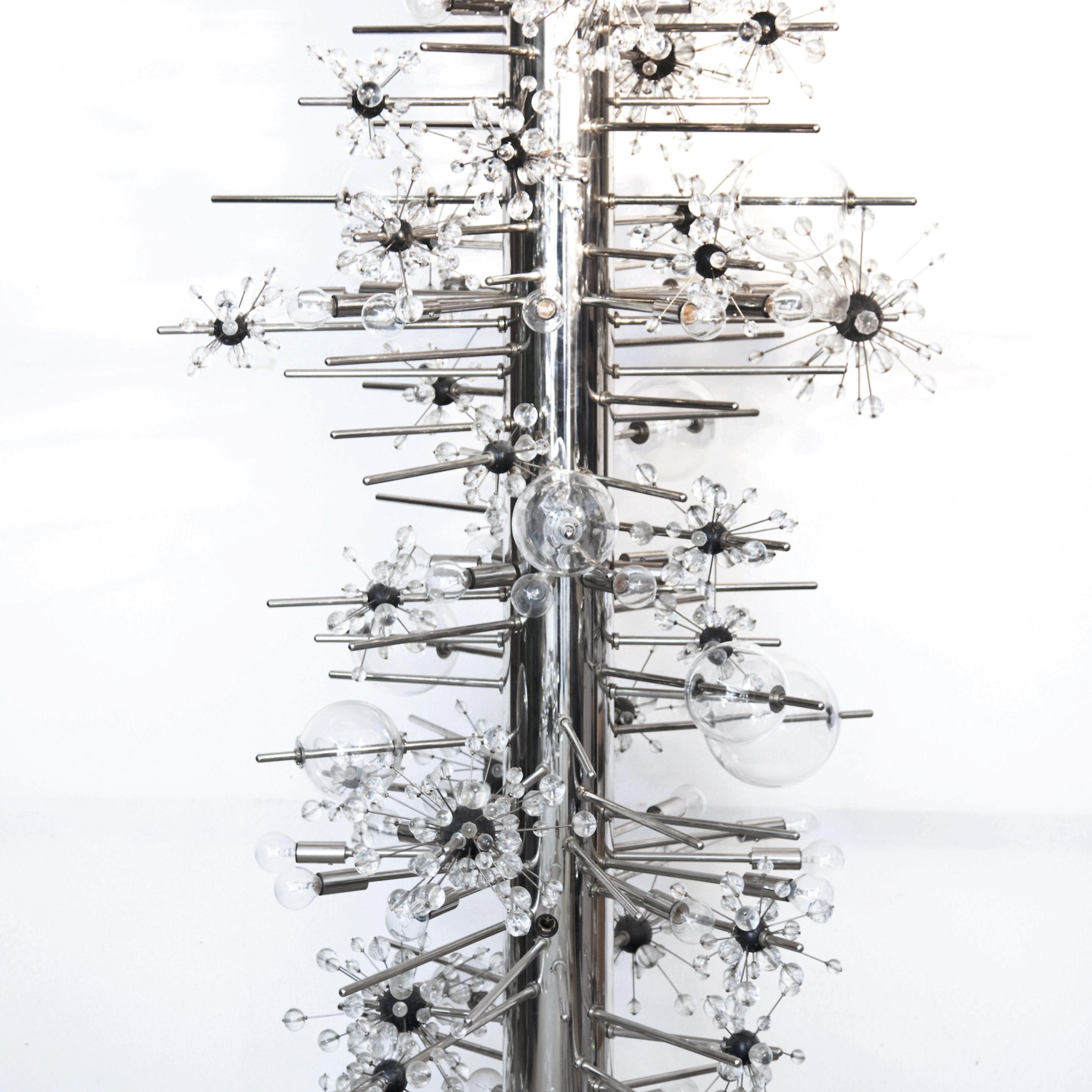Massive Lobmeyr 'Sputnik' cylinder chandelier, Innsbruck 1966 Large 
