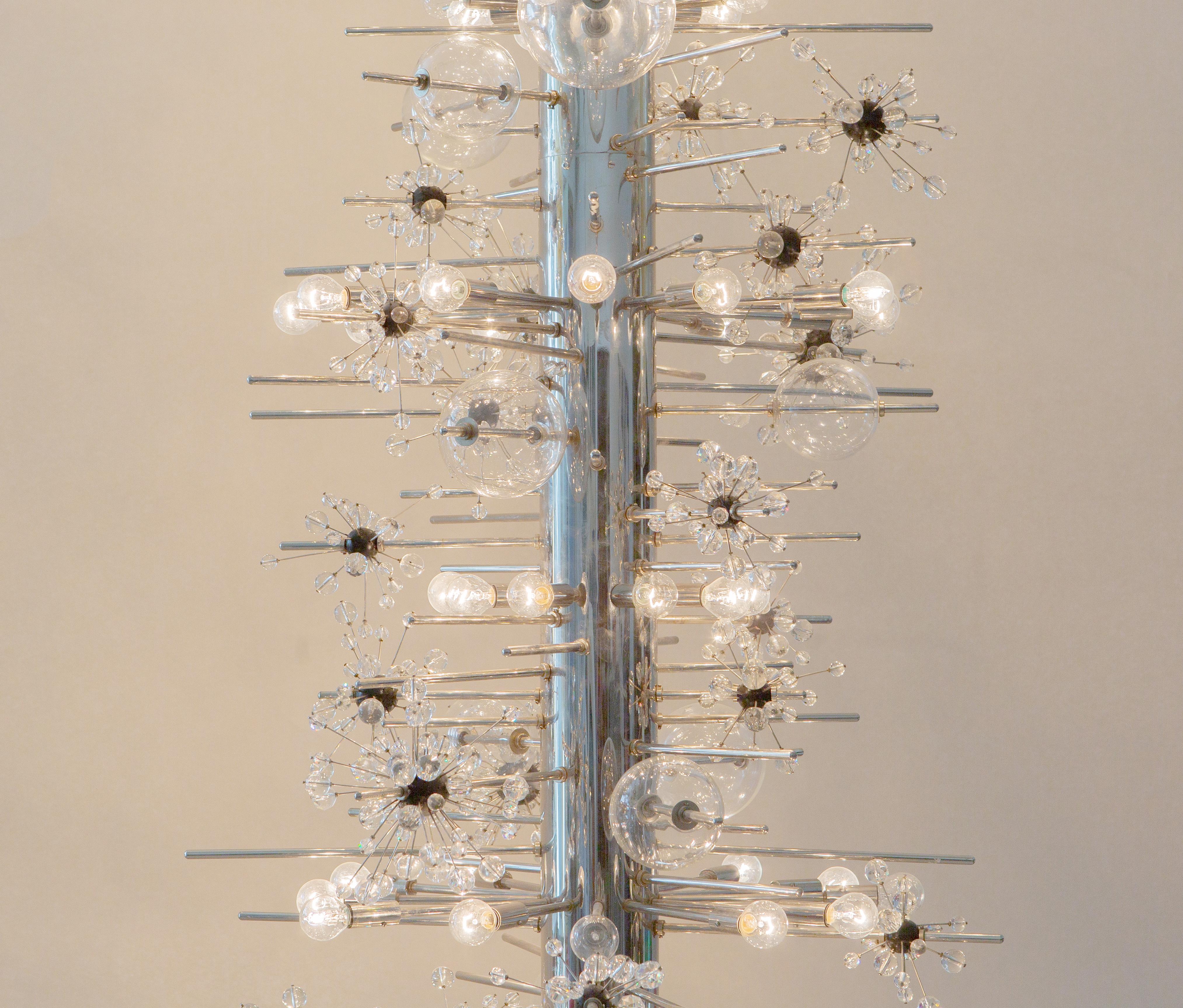 Abalone Lobmeyr 'Sputnik' Cylinder Chandelier