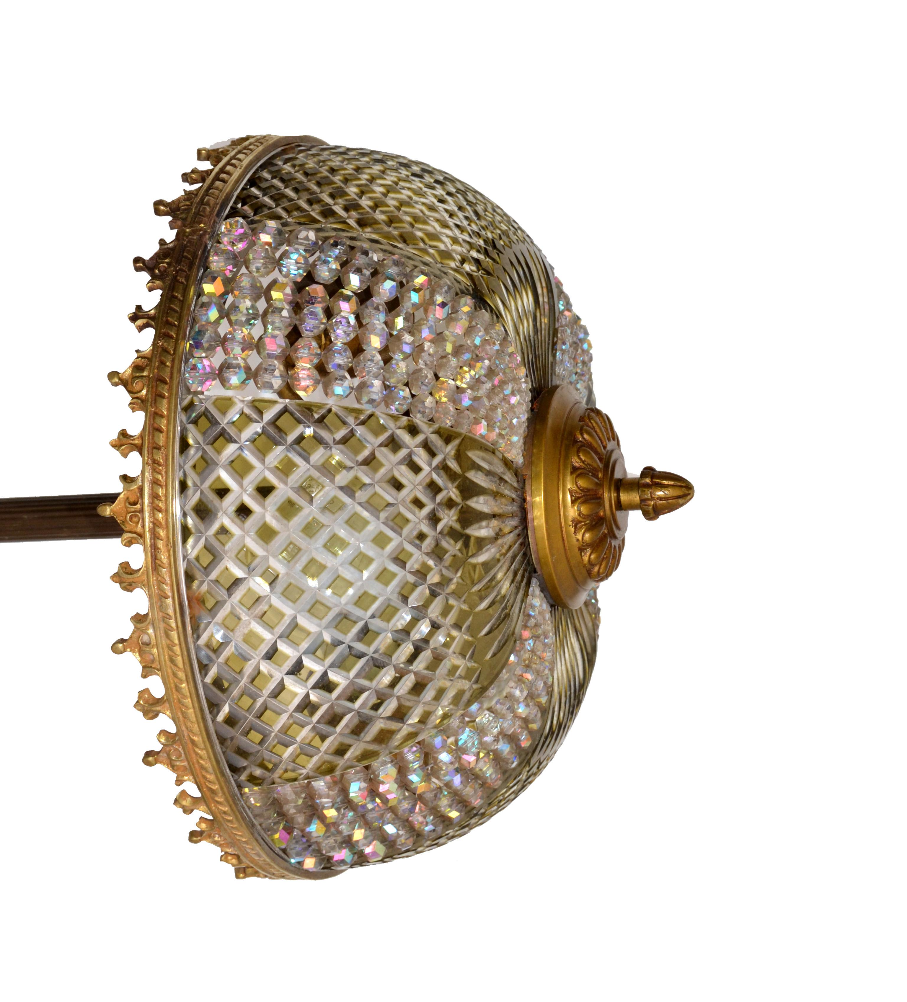 Fait main Lights en cristal et bronze de style Lobmeyr Modernité du milieu du siècle, Autriche années 1950 en vente