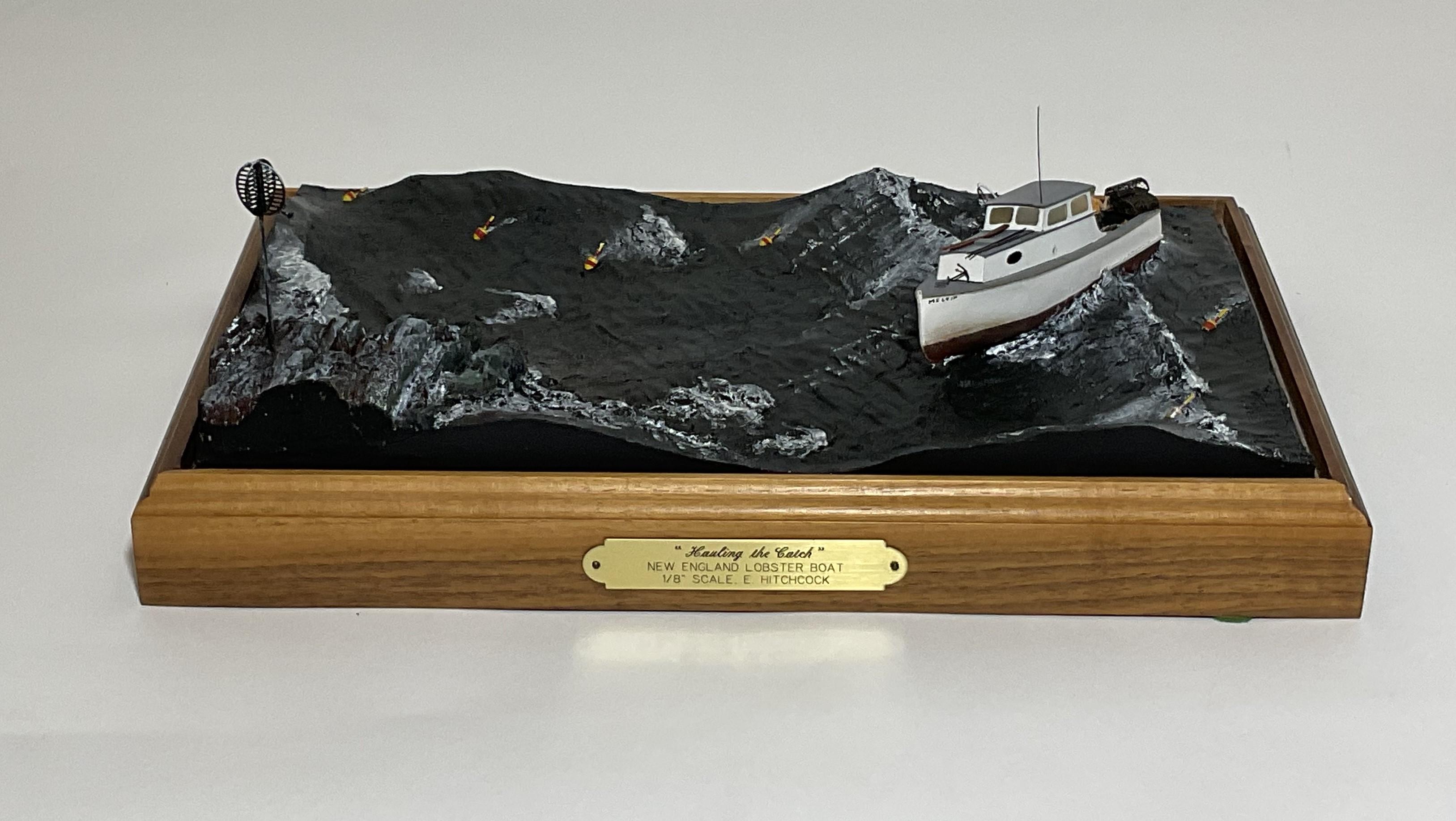 Wood Lobster Boat Diorama Titled 