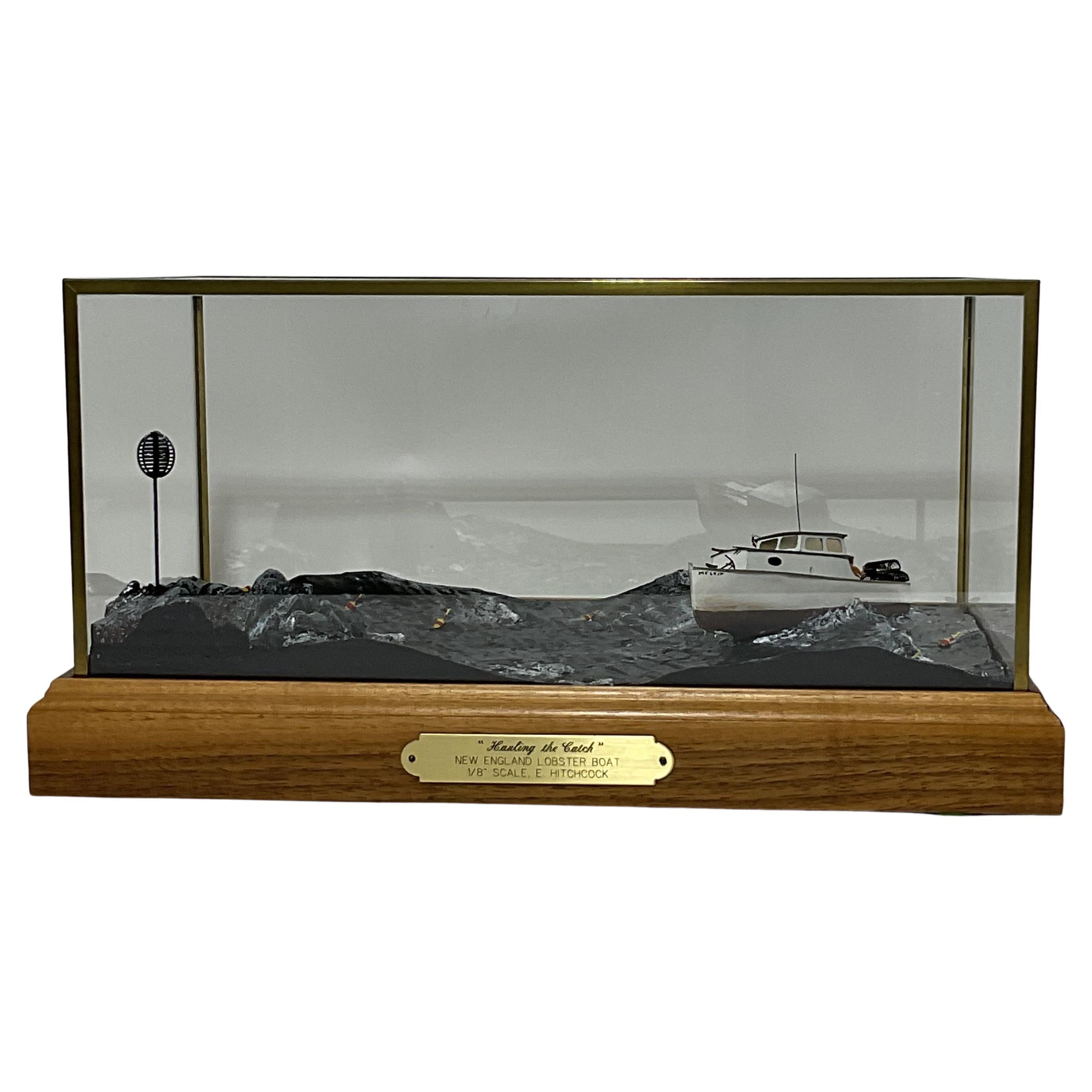 Lobster Boat Diorama Titled "Hauling the Catch" For Sale