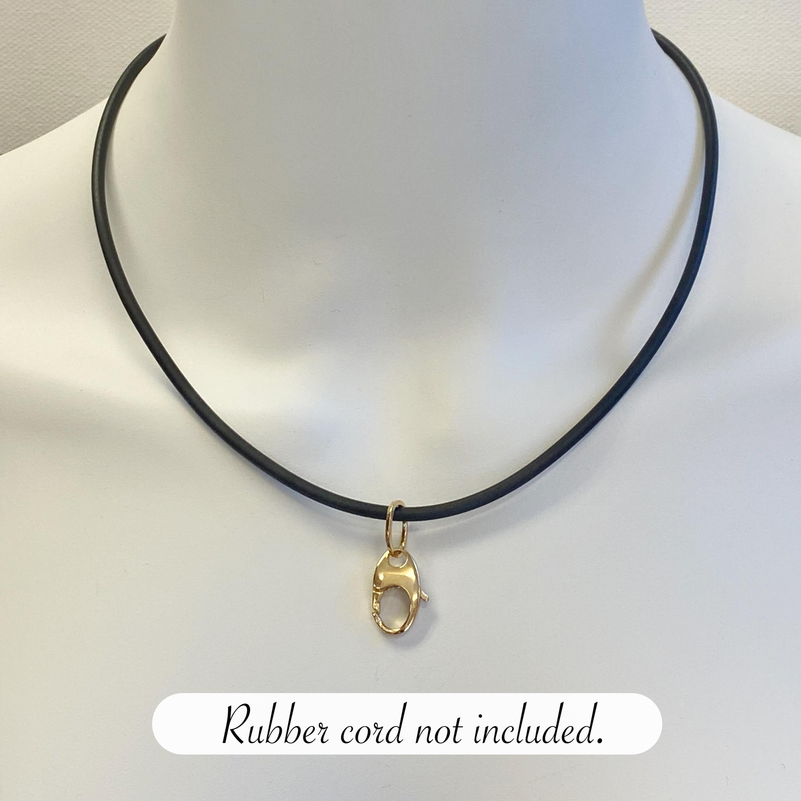 Lobster Charm Holder Pendant in 18 Karat Gold with Steel & Gold Omega Chain 2