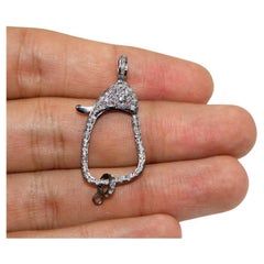 Used Lobster Claw Clasp Jewelry Findings 925 Silver Diamond Jewelry Lock Supplies.