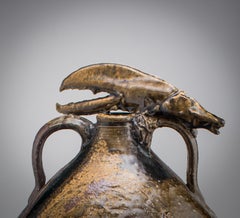 Ceramic Artist Michelle Erickson Lobster Jug wood fired stoneware