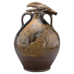 Ceramic Artist Michelle Erickson Lobster Jug wood fired stoneware