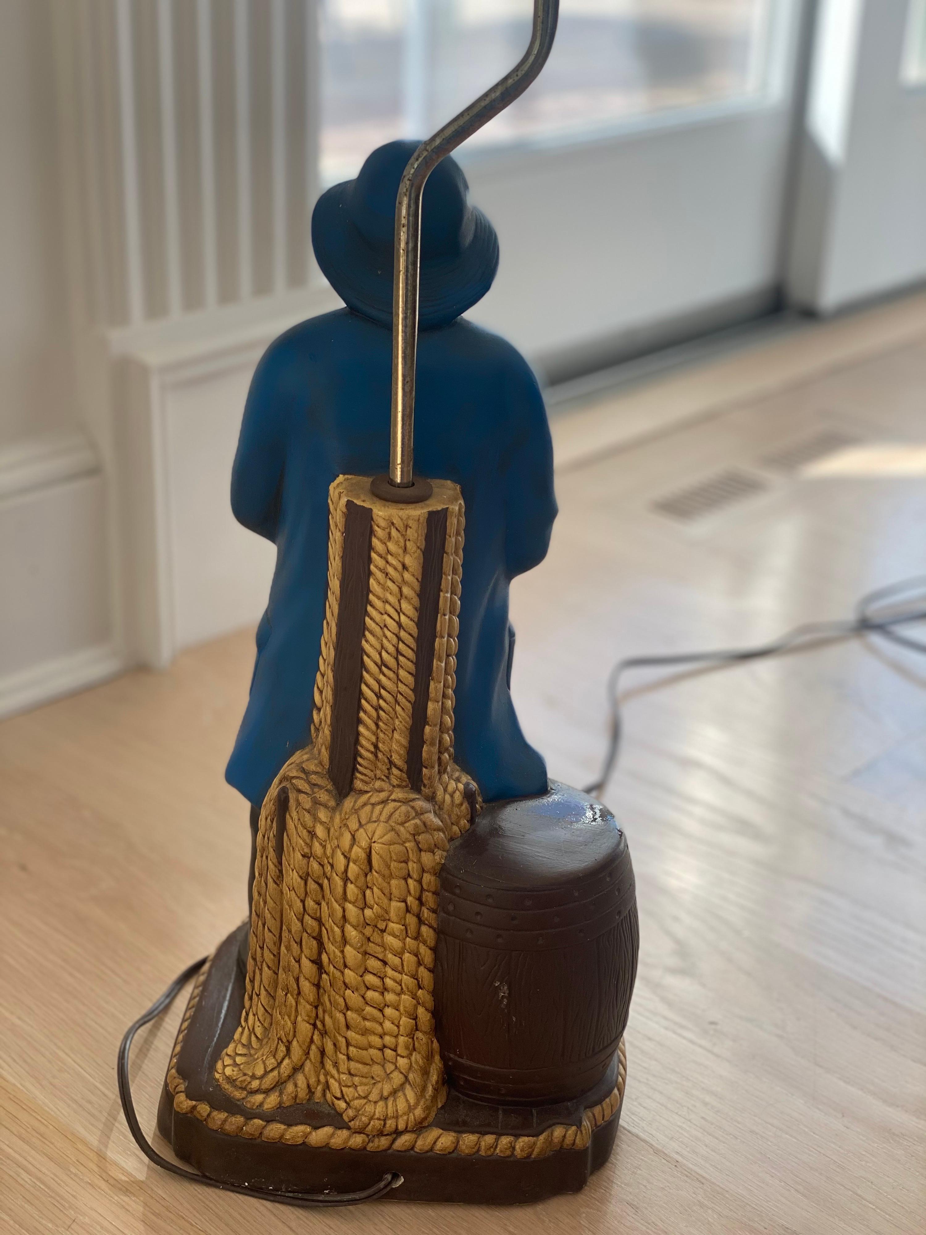 Lobster Man Porcelain Lamp In Good Condition For Sale In Southampton, NY