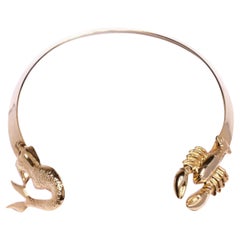 Lobster / Mermaid Choker Necklace Plated on Brass