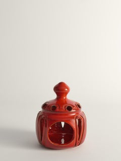 Lobster Red Handmade Ceramic Candle Lamp, by  Barbro Sundelin for Basun Keramik