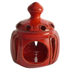 Lámpara de cerámica hecha a mano con forma de langosta roja, de  Barbro Sundelin para Basun Keramik