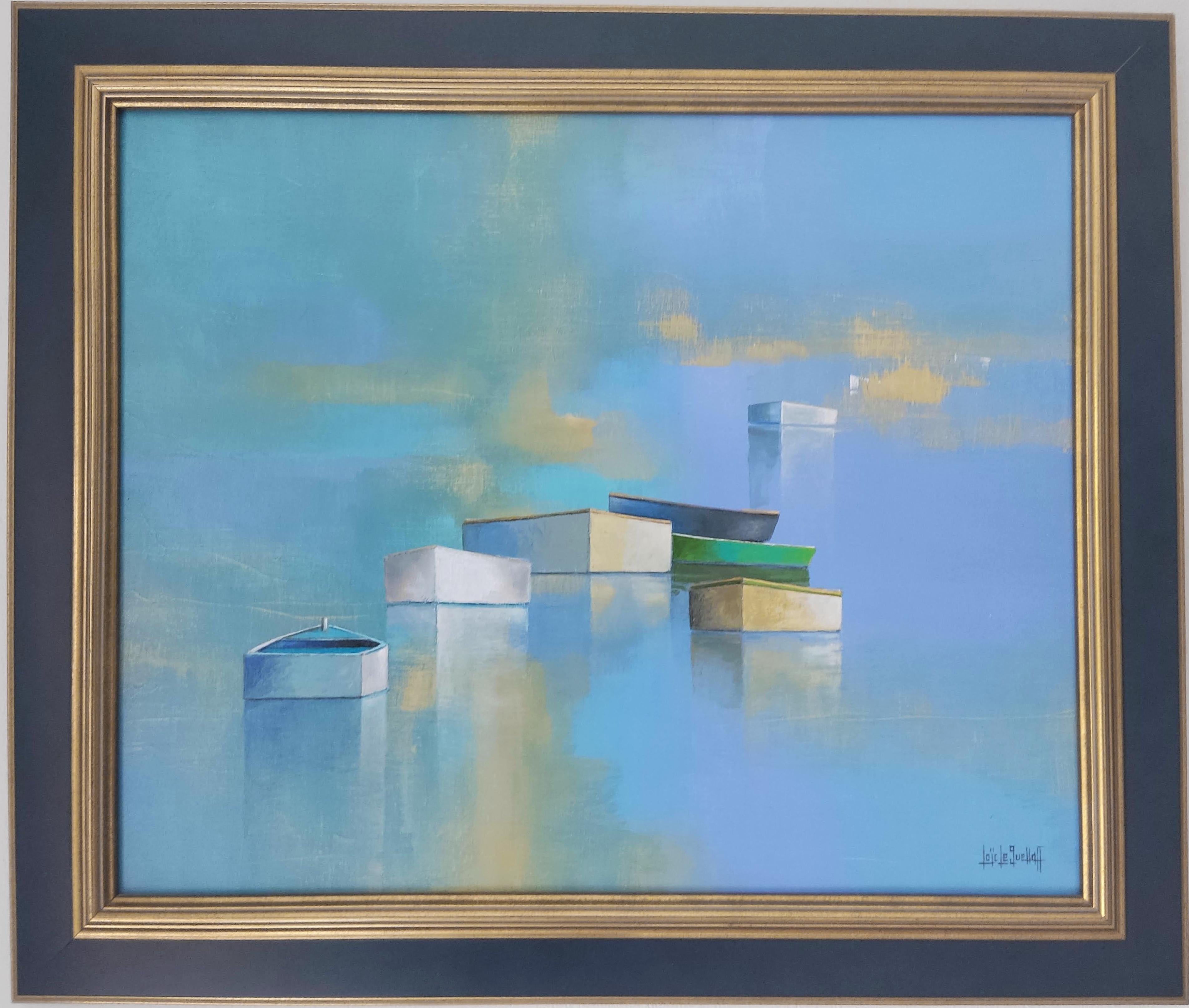 Loïc Le Guellaff Landscape Painting - Sea reflections, Original Painting, Seascape, Marine Landscape