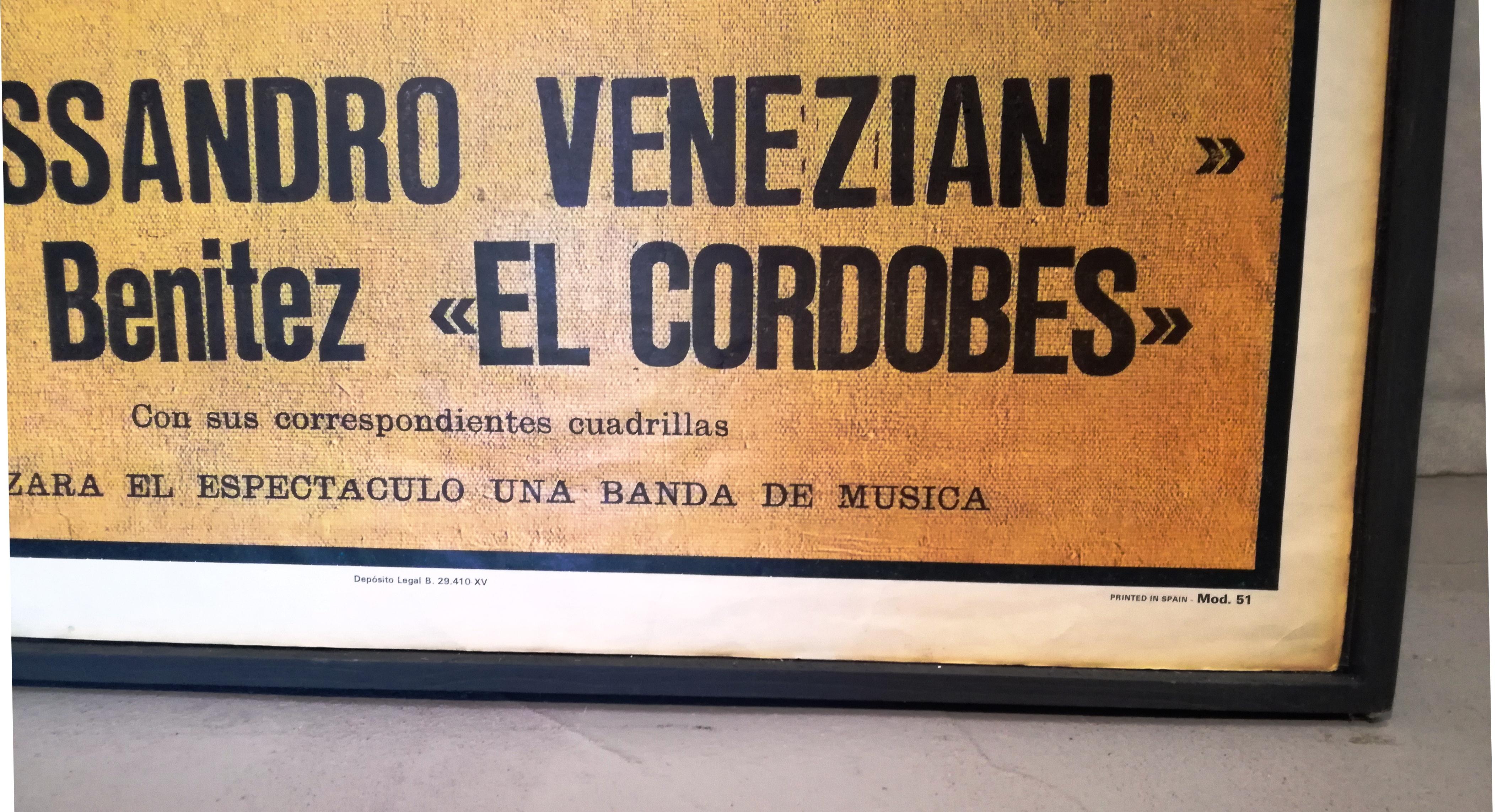 Bois locandina  corrida, anni 50, Espagne en vente