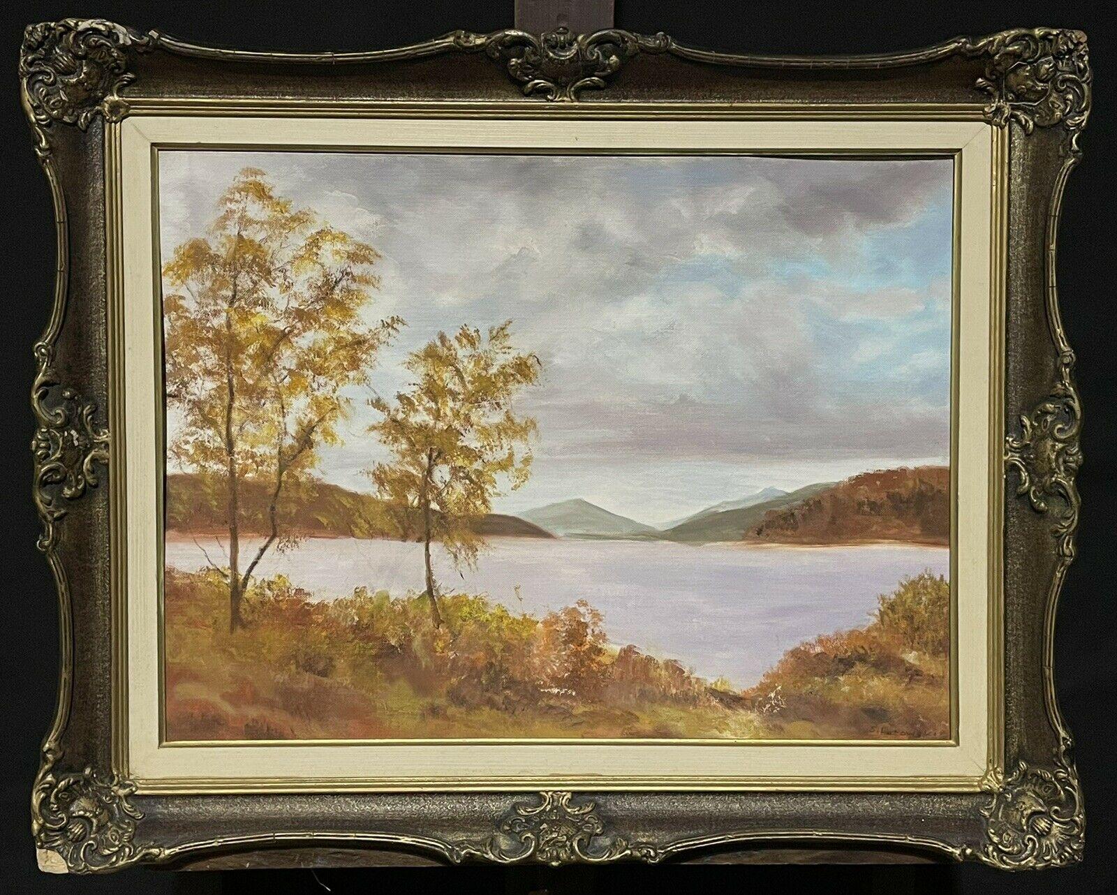 Loch Garry, Scotland Landscape Painting - Vintage Scottish Highland Loch Scene, Loch Garry Inverness, signed oil