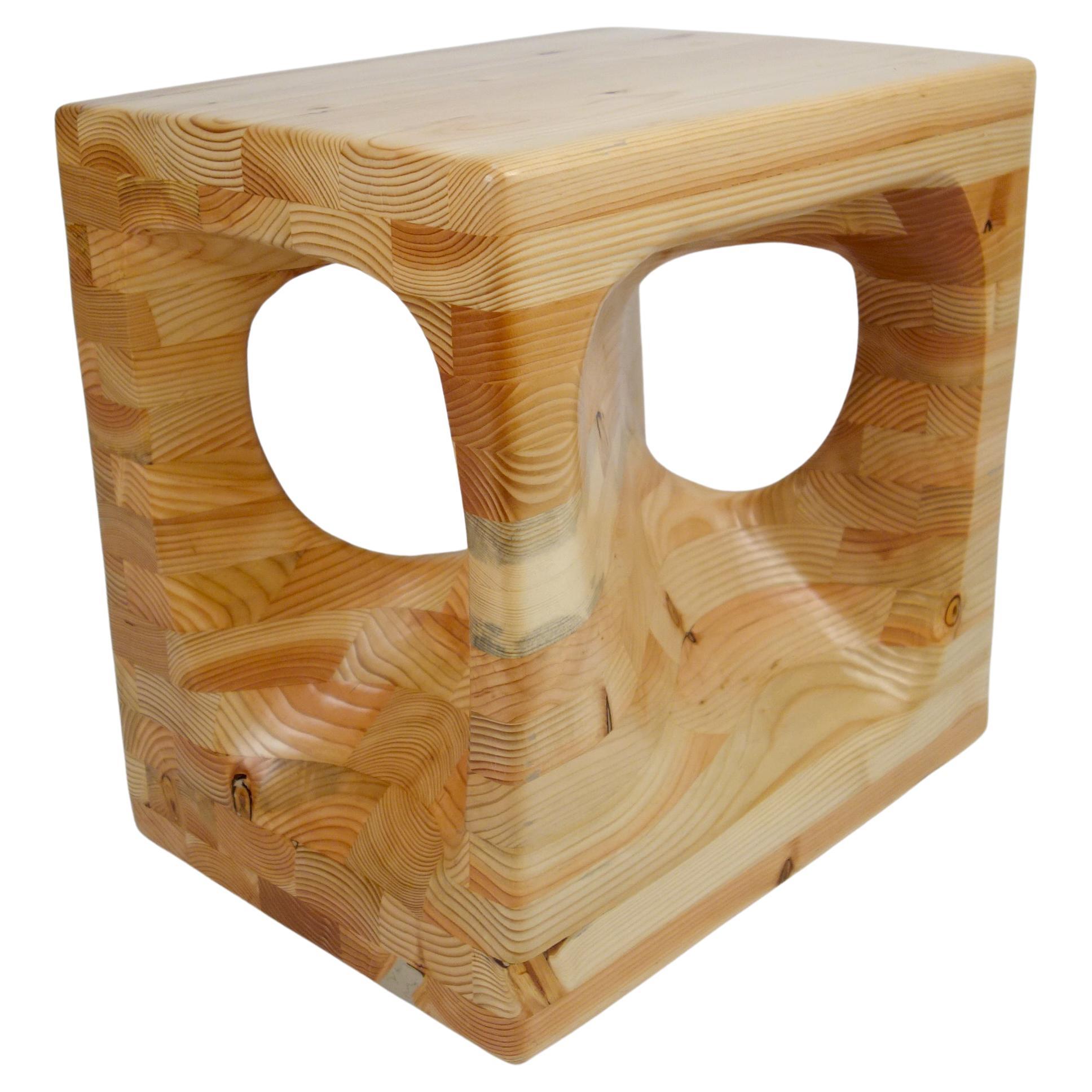 Loch Side Table Hand Carved in Solid Fir For Sale