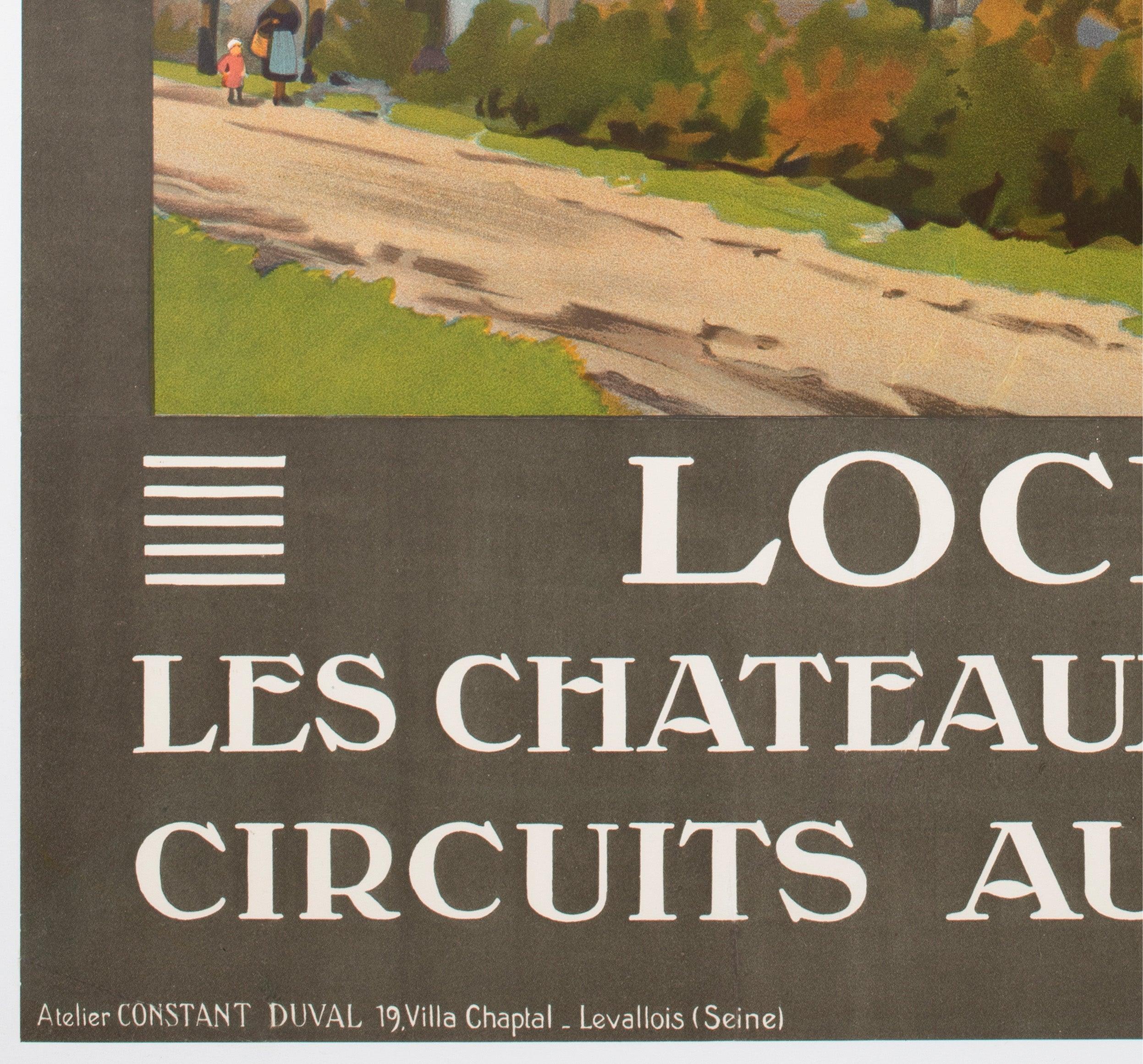 Loches c1928 Französisch Reise-Werbeplakat, Constant Duval im Angebot 2