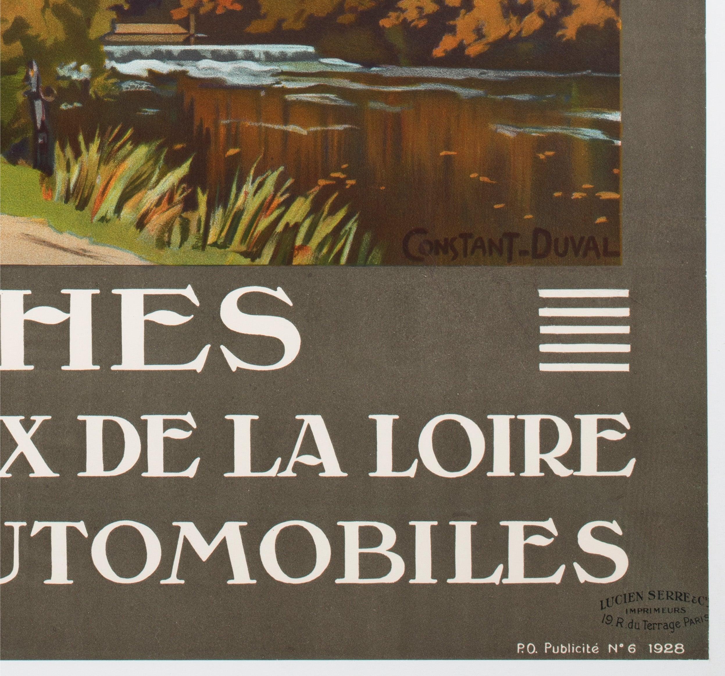Loches c1928 Französisch Reise-Werbeplakat, Constant Duval im Angebot 3