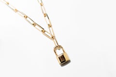 Lock and Chain Necklace, 14k New